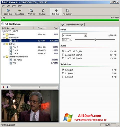 Скріншот DVD Shrink для Windows 10