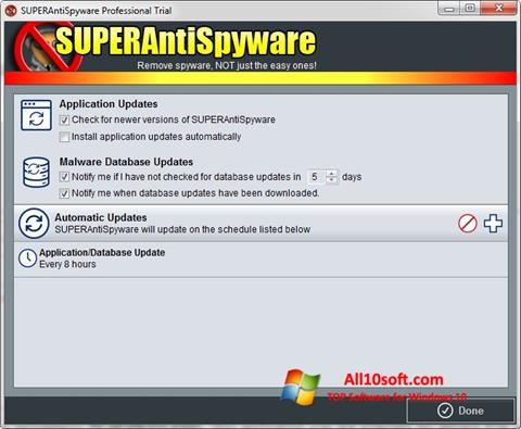 Скріншот SUPERAntiSpyware для Windows 10