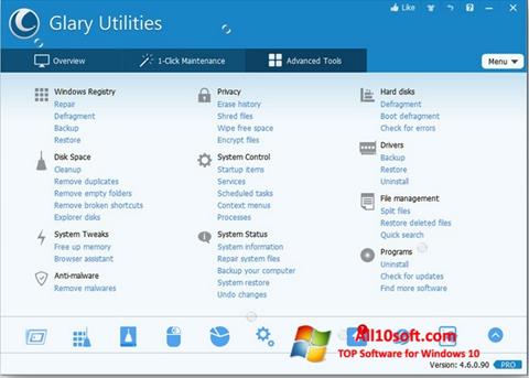 Скріншот Glary Utilities Pro для Windows 10