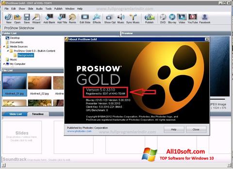 Скріншот ProShow Gold для Windows 10