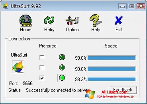 Скріншот UltraSurf для Windows 10