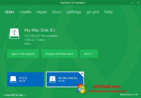 Скріншот MacDrive для Windows 10