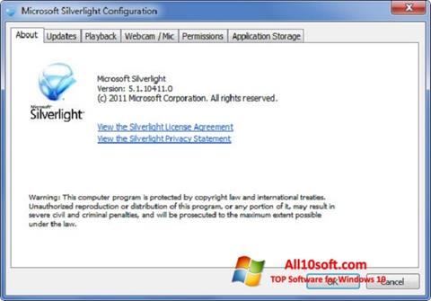 Скріншот Microsoft Silverlight для Windows 10