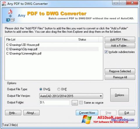Скріншот PDF to DWG Converter для Windows 10