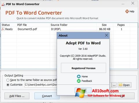 Скріншот PDF to Word Converter для Windows 10