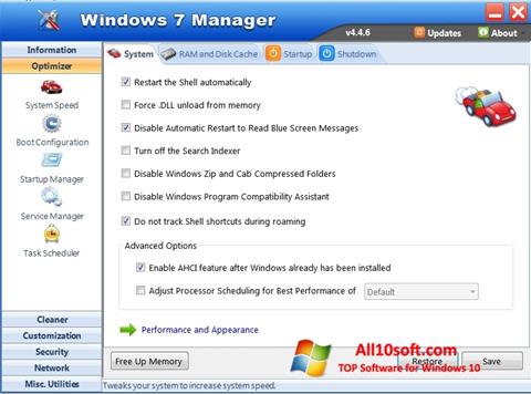 Скріншот Windows 7 Manager для Windows 10