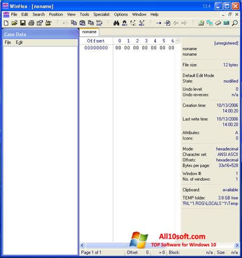 Скріншот WinHex для Windows 10