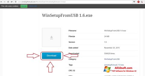 Скріншот WinSetupFromUSB для Windows 10