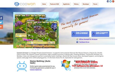 Скріншот Coowon Browser для Windows 10