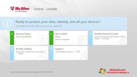 Скріншот McAfee LiveSafe для Windows 10