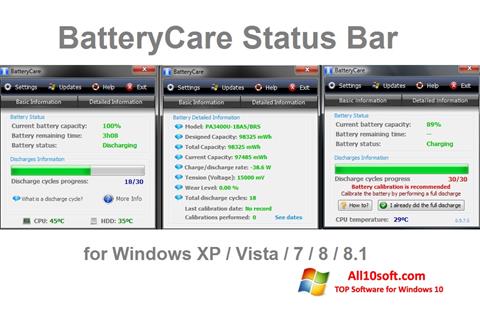 Скріншот BatteryCare для Windows 10