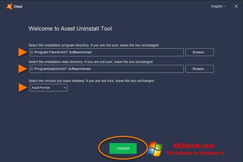 Скріншот Avast Uninstall Utility для Windows 10