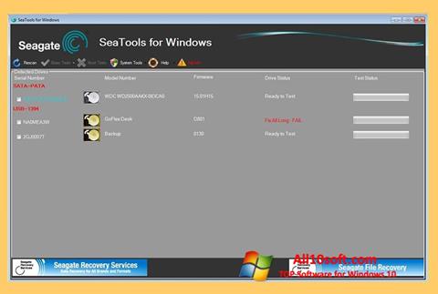 Скріншот Seagate SeaTools для Windows 10