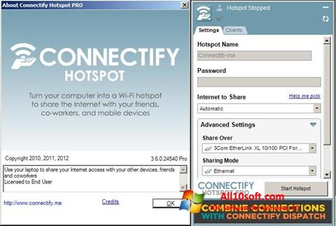 Скріншот Connectify Hotspot для Windows 10