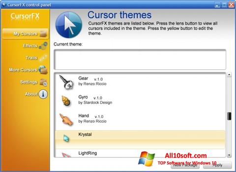 Скріншот CursorFX для Windows 10