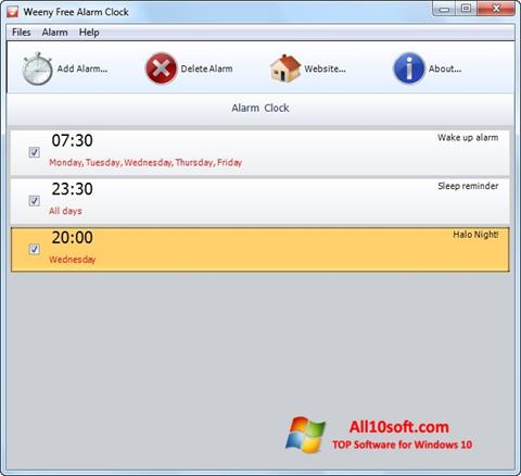 Скріншот Free Alarm Clock для Windows 10