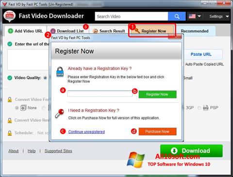 Скріншот Fast Video Downloader для Windows 10
