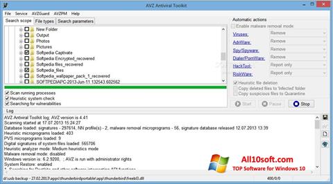 Скріншот AVZ для Windows 10