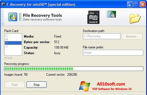 Скріншот F-Recovery SD для Windows 10