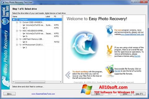 Скріншот Easy Photo Recovery для Windows 10
