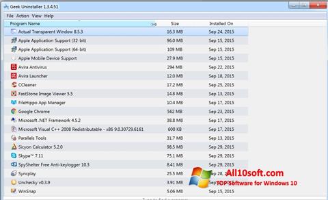 Скріншот Geek Uninstaller для Windows 10