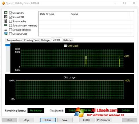 Скріншот CPU Stability Test для Windows 10