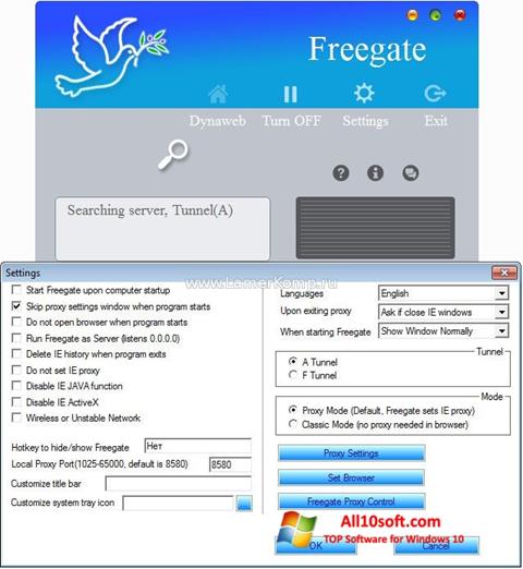 Скріншот Freegate для Windows 10