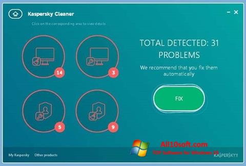 Скріншот Kaspersky Cleaner для Windows 10