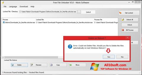 Скріншот Free File Unlocker для Windows 10