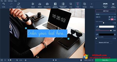 Скріншот Movavi Photo Editor для Windows 10