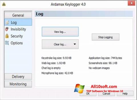 Скріншот Ardamax Keylogger для Windows 10