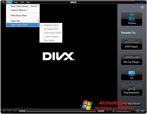 Скріншот DivX Player для Windows 10