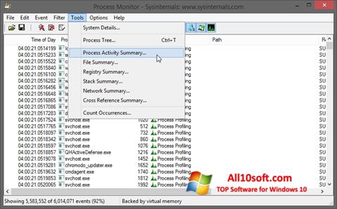 Скріншот Process Monitor для Windows 10