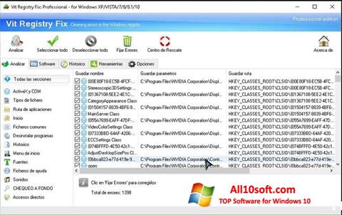 Скріншот Vit Registry Fix для Windows 10