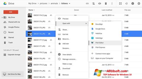 Скріншот Google Drive для Windows 10