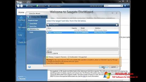 Скріншот Seagate DiscWizard для Windows 10