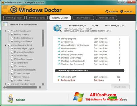 Скріншот Windows Doctor для Windows 10