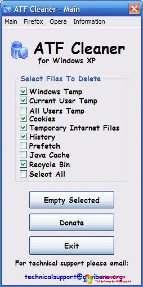 Скріншот ATF Cleaner для Windows 10