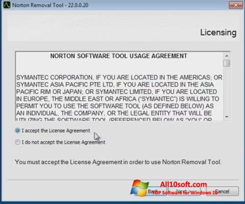 Скріншот Norton Removal Tool для Windows 10