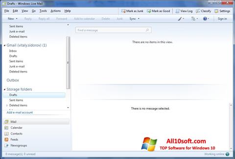 Скріншот Windows Live Mail для Windows 10