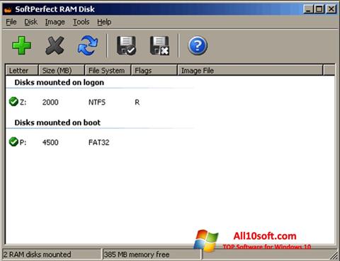 Скріншот SoftPerfect RAM Disk для Windows 10