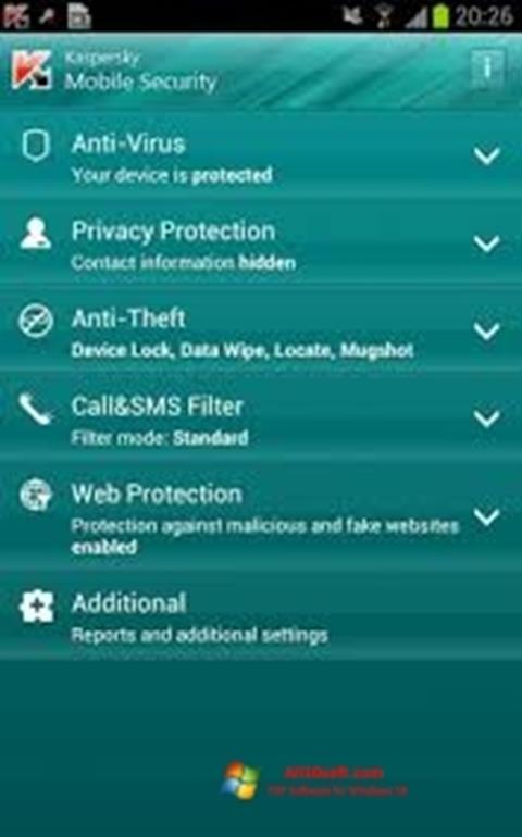 Скріншот Kaspersky Mobile Security для Windows 10