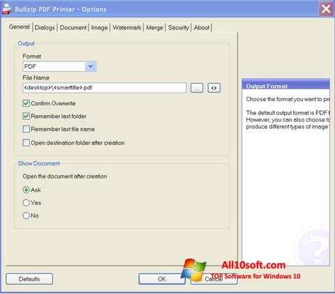 Скріншот BullZip PDF Printer для Windows 10