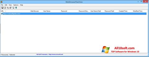 Скріншот WebBrowserPassView для Windows 10