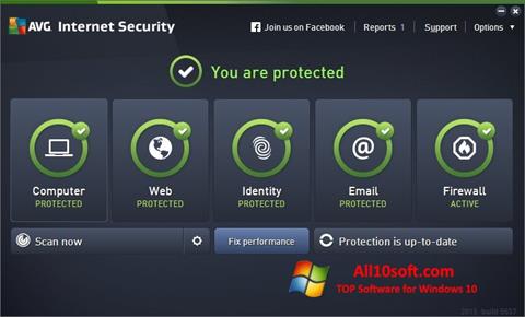 Скріншот AVG Internet Security для Windows 10