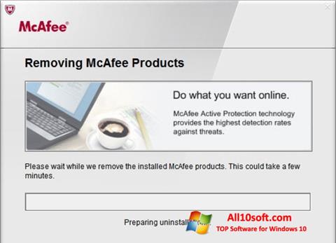Скріншот McAfee Consumer Product Removal Tool для Windows 10